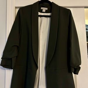 H&M ruched sleeve blazer